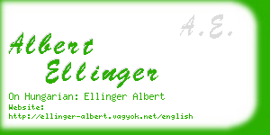 albert ellinger business card